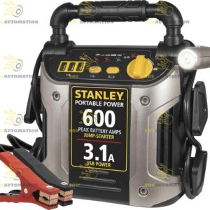 STANLEY J309 Booster de batterie à démarrage à démarrage à démarrage à 600 pics, ports USB 3.1A, pinces à batterie